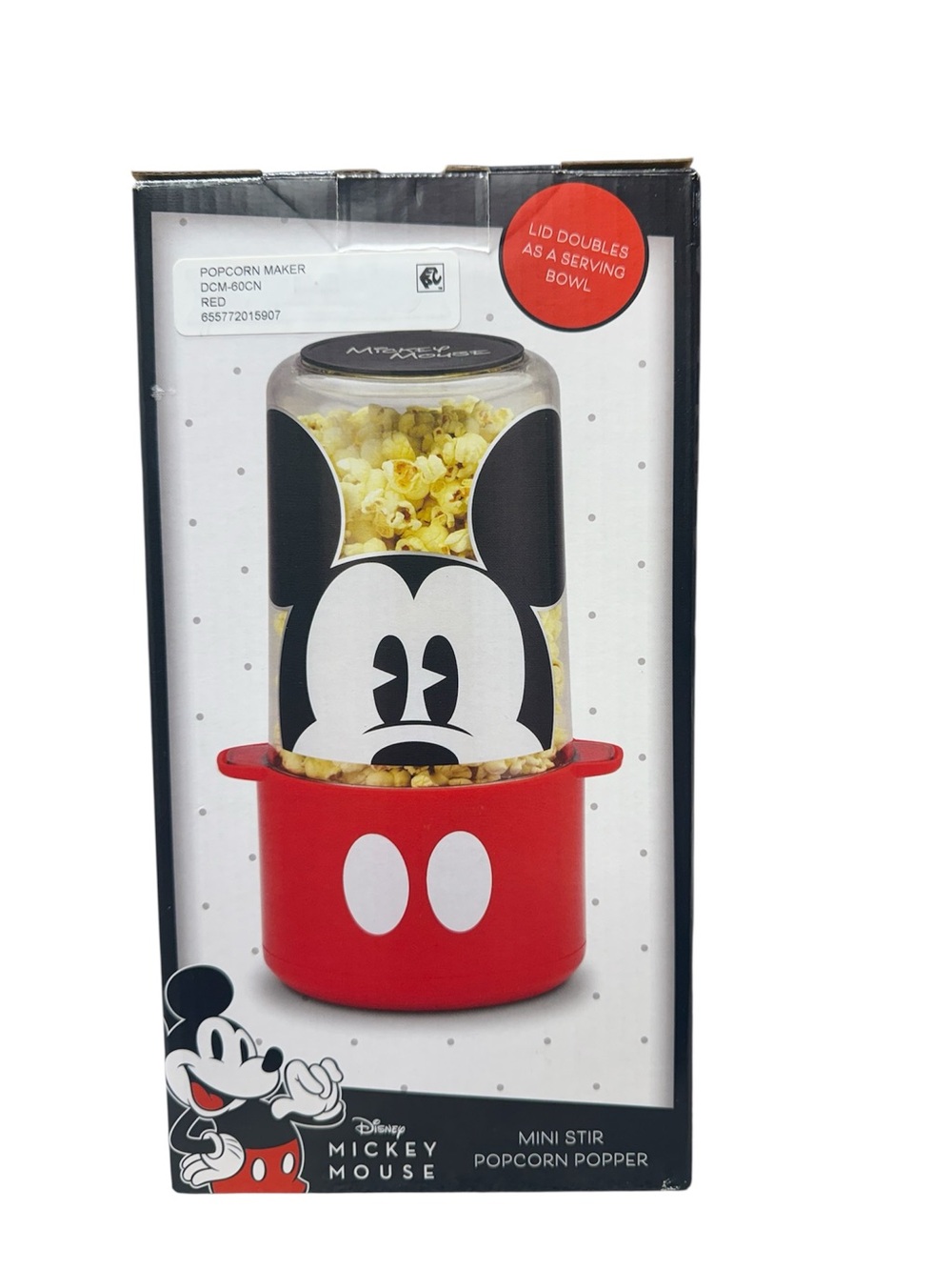 Disney Mickey Mouse Mini Stir Popcorn Popper- Electric Countertop Popcorn Maker